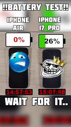 ☠️⚡ iPhone air 🆚 iPhone 7 pro🚀 battery test!!