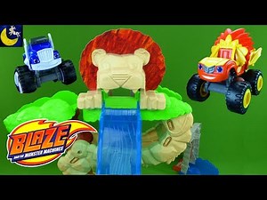 NEW Blaze and the Monster Machines Toys Animal Island Stunts Speedway Playset Wild Wheels Lion Blaze
