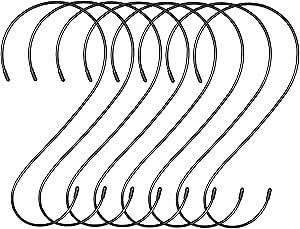 s Hooks for Hanging Plants - Heavy Duty Tree Branch Black Extension Bird Feeder Planters Suet Baskets Lanterns Wind Chimes Kitchen Office Garden Camping Outdoor Pot Pan Cups Bags Jeans Indoor 12in