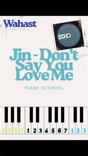 Jin - Don't Say You Love Me Not Angka Pianika Piano Tutorial #kpop #bts #jin #piano #fyp