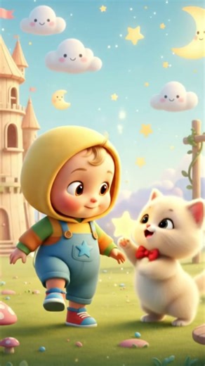 Baby & Kitten’s Playful Adventure! 🐱👶 | Cute Cartoon Short #anime #cat #kidseducatio