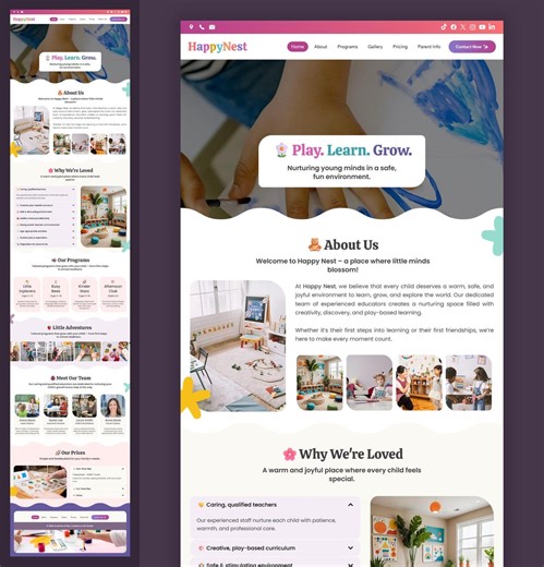 Kid-friendly Wix Studio Website Template – Preschool & Daycare - Etsy