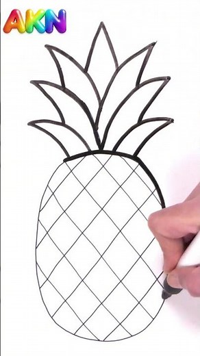 Pineapple Drawing Tutorial | Step by Step for Beginners #shorts #drawing