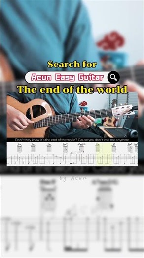 Learn Easy Fingerstyle "The end of the world" by Acun Easy Guitar
