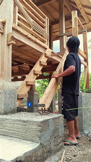 simple and easy way to make wooden stairs .#tips #woodworking #dicraft