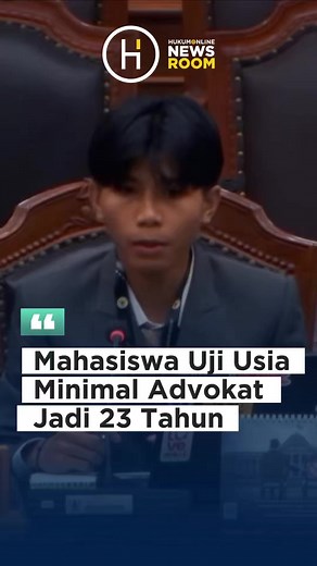 Pemohon mengajukan permohonan pengujian Pasal 3 ayat (1) huruf d UU Nomor 18 Tahun 2003 tentang Advokat ke Mahkamah Konstitusi (MK) (11/6). Pasal ini menetapkan usia minimum 25 tahun untuk menjadi advokat. Menurut Pemohon pasal ini tidak sesuai dengan aspek persyaratan konstitusionalitas pembatasan hak asasi manusia (HAM) sebagaimana dijelaskan Pasal 28J ayat (2) UUD NRI 1945. Pasal 3 ayat (1) huruf d UU Advokat selengkapnya berbunyi, “(1) Untuk dapat diangkat menjadi Advokat harus memenuhi pers