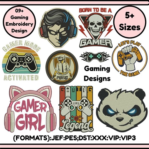 Gaming Machine Embroidery Design Sport Embroidery Games Embroidery Gamer Embroidery Gaming Logo Embroidery Design Video Games PES File 5size - Etsy