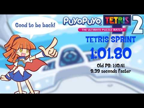 [Puyo Puyo Tetris 2] Tetris Sprint 1:01.80 (PB)