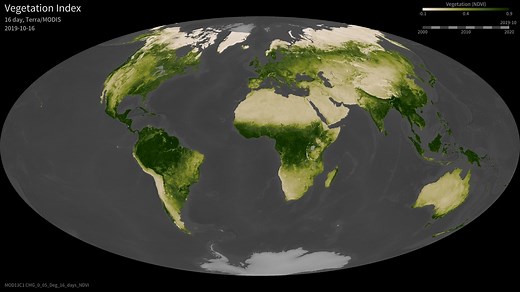 NASA Scientific Visualization Studio | Global Vegetation Index, Terra MODIS