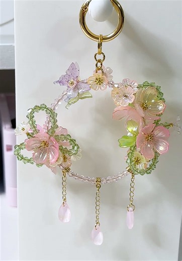 Only took about 5 hours to make this 😭😅😮‍💨 #charm #cutebeads #flowerbeads #bagcharms #carcharms