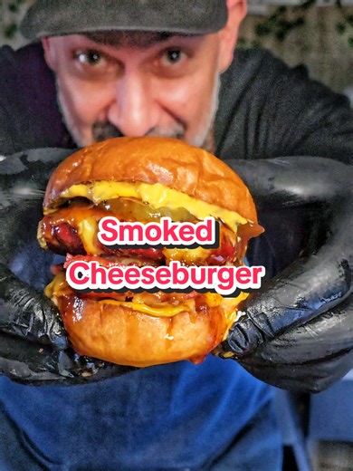 Smoked burger or the Smash? 👇 Smash burgers are great… but smoked burgers are on another level! Why? Beefier. Meatier. Juicier. Wagyu beef patties, low and slow on the Traeger, finished hot with melted cheese and crispy bacon. Then loaded up with caramelised onion jam, pickles, BBQ sauce and burger sauce on a buttered, toasted bun. I’m taking smoked burgers over smash burgers any day. #smokedburger #traegergrills #burgers