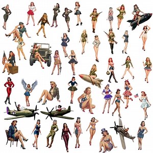 Military Pinup Girls Clipart Bundle | 48 Vintage Pin-ups | WW2 Victory Svg Png Jpg Pdf Eps | Retro Army Navy Air Force Art | Commercial Use - Etsy