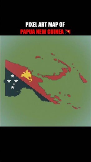 Peta Papua Nugini di Minecraft Pakai Motif Bendera 🇵🇬