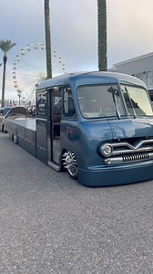 Custom 1950 Ford Vannette COE and 1951 Chevrolet 3100 Custom Crew Cab at Orange Beach Invasion #sickslammedtrucks #customtrucks #sicktrucks | SICK Slammed Trucks