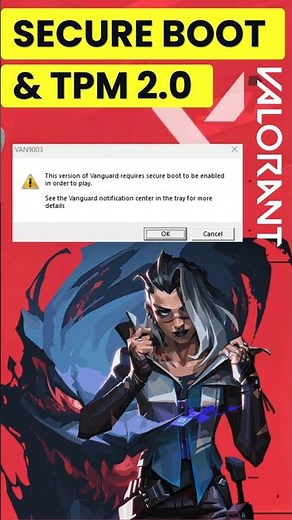 VALORANT Secure Boot Error? FIX THIS NOW! 😱 #shorts
