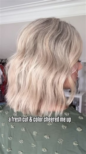 Mandy Sims on Instagram: "⬇️ Details to give your stylist 💇🏼‍♀️ Cut: long angled bob with light stacking layers along the back 🎨 Color: Full highlights with Wella Blondor #20, washed with Redken purple shampoo, no gloss. My “base” color is all natural, sandy or “dirty” blonde, with a good bit of gray - that’s why we keep the highlights cool-toned. Credit for her skills (as always): @brittany.chenderson 👏🏼 #hairreels #reelhair #finehair #finehairstyles #finehairproblems #easyhair #hair #hair