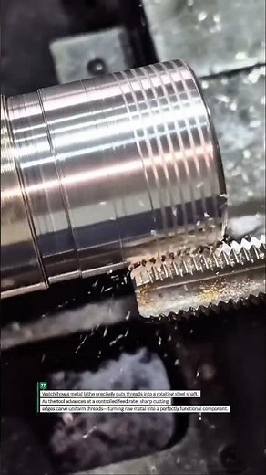 Perfect Metal Threading on Lathe #Machining #CNC #Satisfying