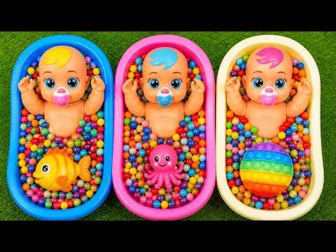Rainbow Baby Bath ASMR 🌈 Colorful Beads & Relaxing Toy Play | Vivid Baby ASMR