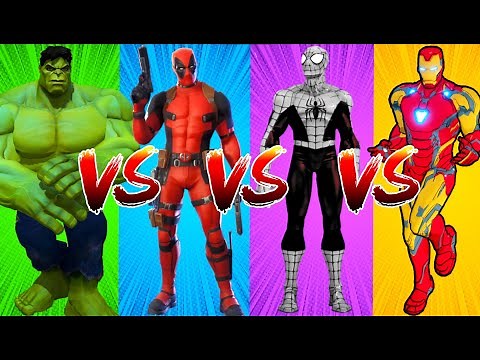 SUPERHERO COLOR DANCE CHALLENGE Hulk vs Deadpool vs Venom Spider-Man vs Iron Man