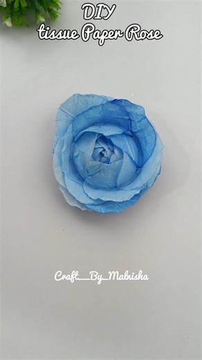 DIY Tissue Paper Blue Rose 🌹 |Easy & Beautiful Handmade gift #youtubeshorts #tissuepapercraft