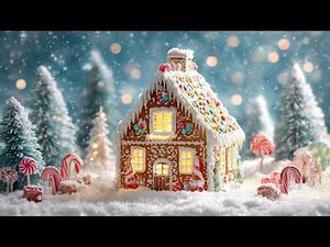 Gingerbread Cottage Wonderland | Cozy Holiday Ambience | 4K Snowfall TV Screensaver