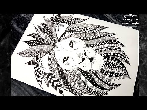 How to draw Lion Face with zentangle patterns - for beginners | Doodlester_22 |