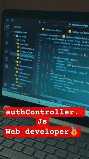 authController.js web developer🥉👈||#tranding🏆#coding #song #shortsvideo 😎#computereducation #viral🏆🥉