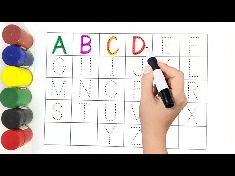 Alphabet, ABC song, ABCD, A to Z, Kids rhymes, collection for writing along dotted lines for toddler