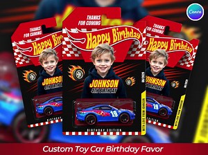 Editable Happy Birthday Race Car Packaging Canva Template, Printable Toy Car Party Favor, Custom Toy Wheels Birthday Favor for Kids (DIY) - Etsy