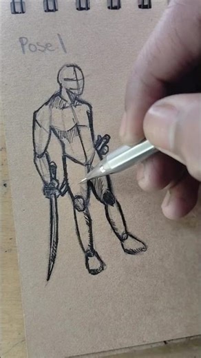 How to draw Swordsman⚔️ (pose 1,2,3) tutorial ✏️ #drawing #art #tutorial #howtodraw #sketch