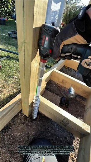 Ground Screw Anchoring Makes Wooden Structures Stronger Fast