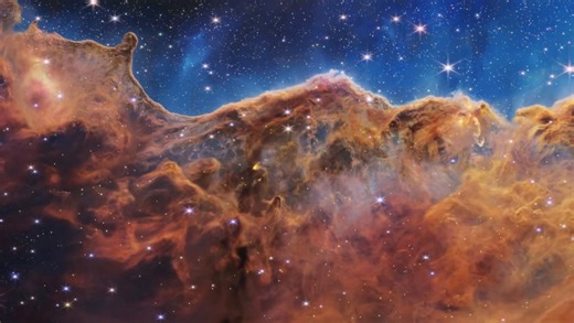 Amazing 'cosmic cliffs' of the Carina Nebula complex - 3D tour of Webb imagery