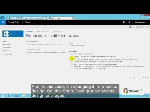 How to Change Permissions for a User Group in SharePoint 2016