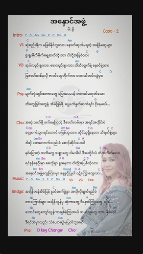 မီနို သီချင်း စာသား ဂစ်တာ ကောဒ့် - စီးပွားရောက်ချင်တဲ့နေရာရောက်👌