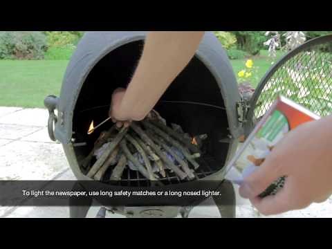 How to light a fire in your Cast Iron Chimenea