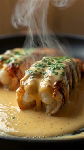 🔥 This Looks Way Too Expensive to Make at Home: Buttery Lobster in Creamy Garlic Sauce 🤯 #foodie