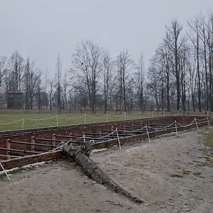 The ruins of the gas chamber and crematorium II at the Auschwitz II-Birkenau site. ▶ A short video about gas chambers and crematoria of the Auschwitz camp: https://youtu.be/-A05i25j9Ck It had a 210-square-meter gas chamber & five 3-muffle furnaces. — Video: instagram.com/elisaaa.pastore | Auschwitz Memorial / Muzeum Auschwitz