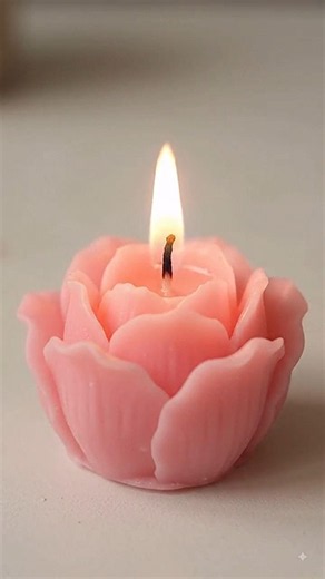 Turning Pink Wax Into a Beautiful Flower Candle 🌸🕯️ #Shorts #DIY #CandleMaking