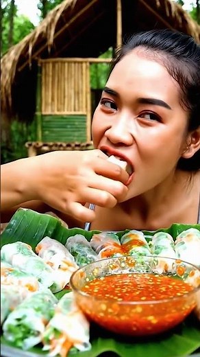 🌶️ Fresh Rice Paper Rolls with Dipping Sauce — So Good! 🔥