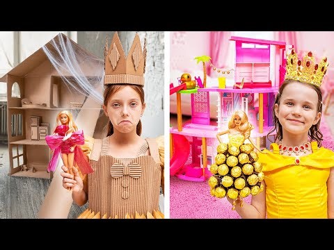 Cardboard challenge with Barbie doll