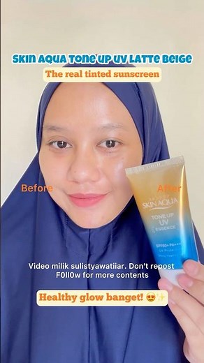 Anti dempul! Skin aqua tone up uv essence latte beige #skincare #sunscreen #toneup #skinaqua #glow