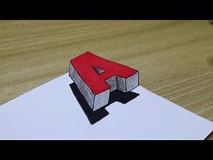 How To Draw 3D Letter A | Easy 3D Letters Drawing - Videos For Kids