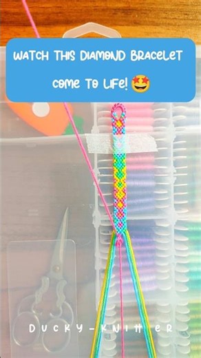 DIY Diamond Friendship Bracelet | Quick Weaving Process #bracelettutorial #DIYBracelet