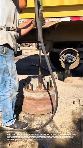 Truck Wheel Hub & Stud Removal Using Pneumatic Hammer | Old Technique Still Effective!.