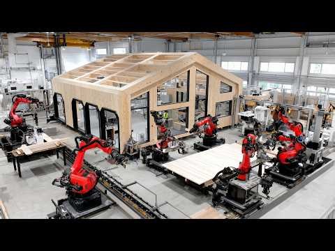 Inside a Prefab Wood House Factory: How Massive Timber Sections are Engineered and Built