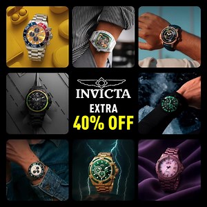 BIGGEST SALE OF THE YEAR IS LIVE! 40% OFF Invicta watches Shop now and save BIG on your favorite timepieces! Will you snag a deal before they're gone? | Invicta Stores.