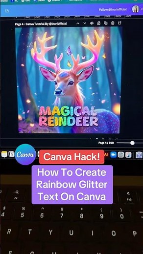 Canva Tutorial - How To Create Rainbow Glitter Text Using Canva