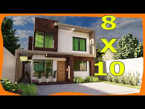 8x10 House TWO Floors 4 BEDROOMS Facades of Modern Houses