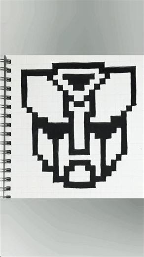 Transformers Pixel Art 🤖 Autobots Logo on Graph Paper | Roll Out! #Shorts