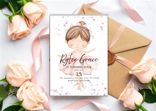 Ballet Birthday Party Invitation (editable Digital Download) - Etsy